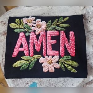 New Gildan Ultra Amen Faux Embroidery Tee